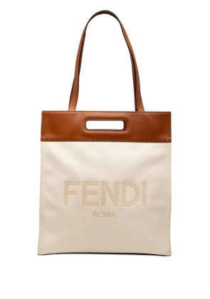 Fendi Pre-Owned 2000-2010 Bicolor Canvas and Leather Sunshine Shopper tote bag - Brown