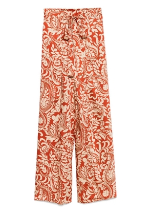 LIU JO printed twill trousers - Brown