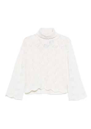 TWINSET cable-knit turtleneck sweater - White