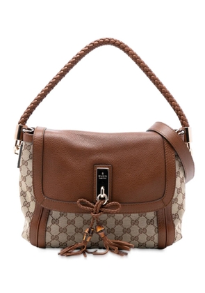 Gucci Pre-Owned 2016-2025 GG Canvas Bella Flap satchel - Brown