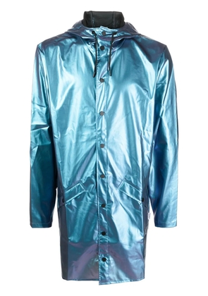 Rains metallic-finish hooded jacket - Blue