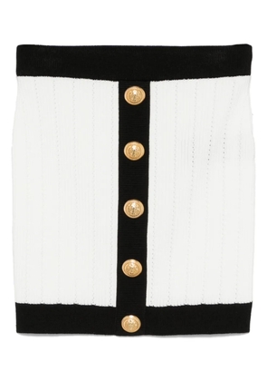 Balmain knitted mini skirt - White