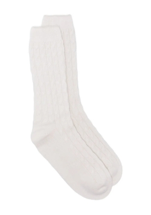 Eleventy cable-knit socks - White