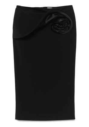 Magda Butrym floral-appliqué midi skirt - Black