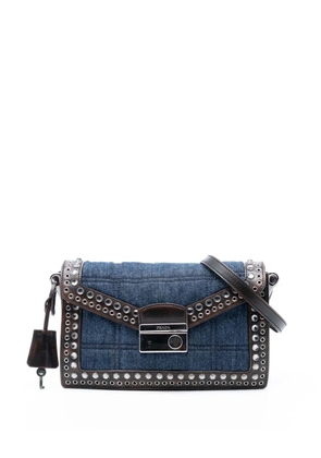 Prada Pre-Owned 2000-2025 Studded Denim Sound Lock crossbody bag - Blue