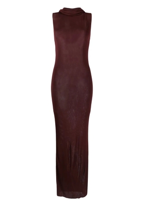 Saint Laurent hooded maxi dress - Red