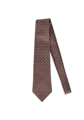 Hermès Pre-Owned rabbit-print tie - Brown
