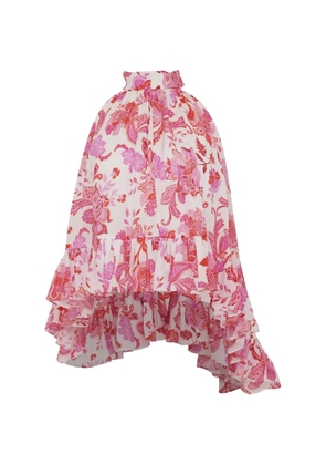 AZEEZA Plath paisley ruffled top - White