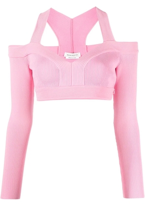 Alexander McQueen cut-out knitted top - Pink