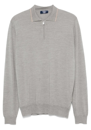 Fedeli fine-knit polo shirt - Grey