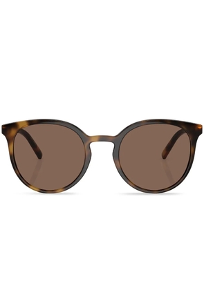 Dolce & Gabbana Eyewear logo-chain round-frame sunglasses - Green