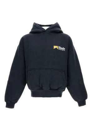 RHUDE hooded ribbed-cuff sweatshirt - Black