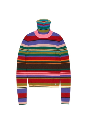 Acne Studios striped-pattern turtleneck sweater - Red