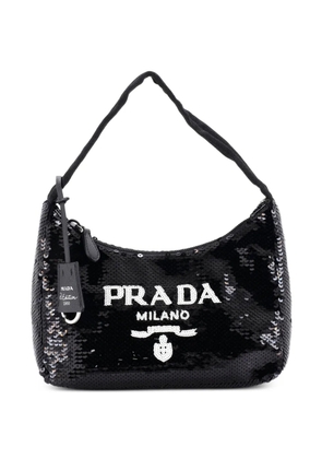 Prada Pre-Owned Re-Edition 2000 Sequins Mini hobo bag - Black