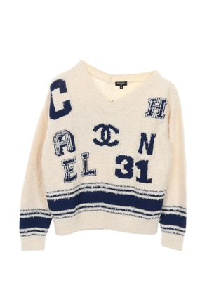 CHANEL Pre-Owned 1986-1988 embroidered sweater - Neutrals