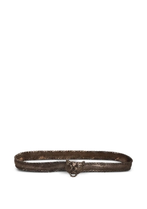 Vintage tiger-head belt - Grey