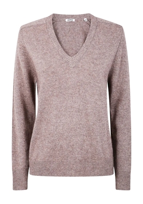 ASPESI V-neck wool top - Brown