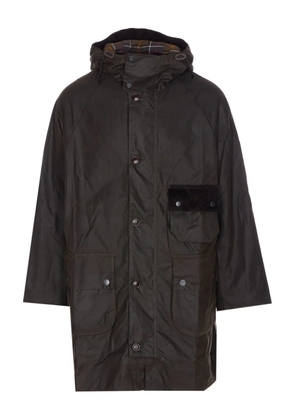 Barbour hooded logo-sleeve coat - Green