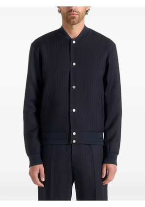 Manière De Voir Savin pinstripe bomber jacket - Blue