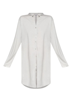 Hanro button-fastening long-sleeve nightdress - Silver