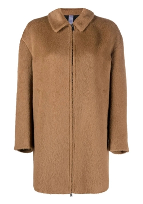 Hevo zip-up collared coat - Brown