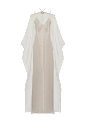 Taller Marmo Sza Sza organza-overlay slip dress - Neutrals