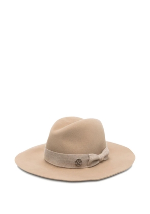 Maison Michel bow-detailed felt hat - BEIGE