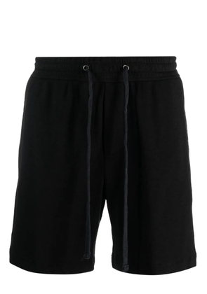 James Perse mélange-effect cotton track shorts - Black