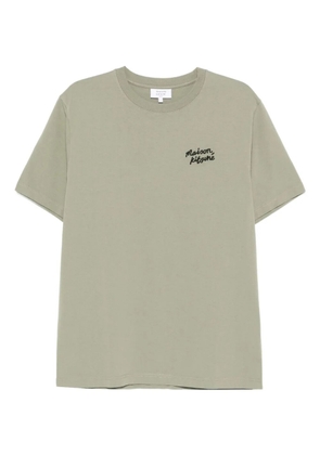 Maison Kitsuné logo-embroidered cotton T-shirt - Green