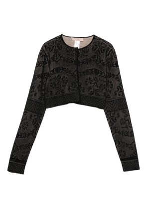 TWINSET floral-pattern cropped cardigan - Black