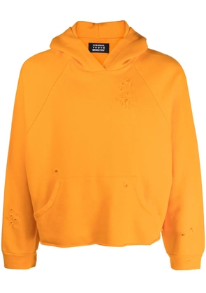 Liberal Youth Ministry distressed-finish cropped hoodie - Orange