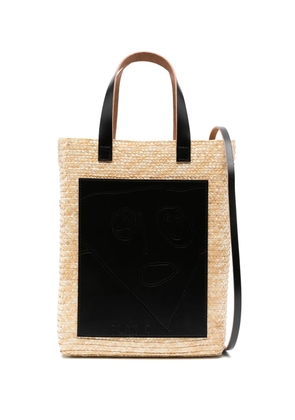 Plan C Pili and Bianca straw tote bag - Neutrals