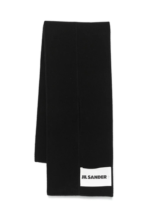 Jil Sander logo-patch scarf - Black