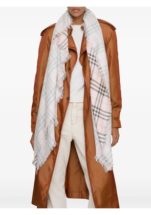 Burberry check fringed scarf - Pink