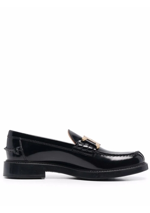 Tod's chain-plaque loafers - Black