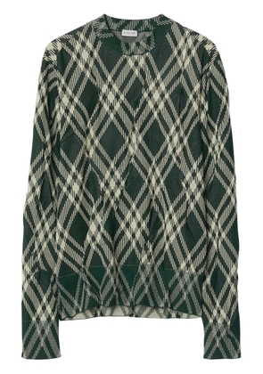 Burberry plaid-check crinkled-effect jumper - Green