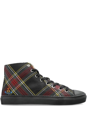 Vivienne Westwood tartan high-top sneakers - Black