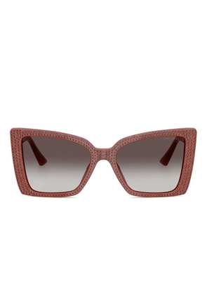 Jimmy Choo Eyewear embellished geometric sunglasses - Red