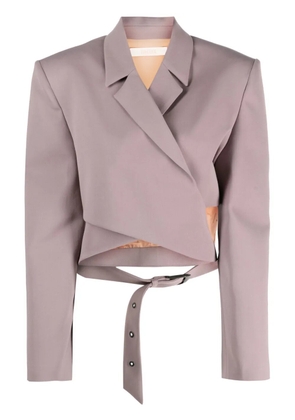 Ssheena wrap-design cropped blazer - Purple