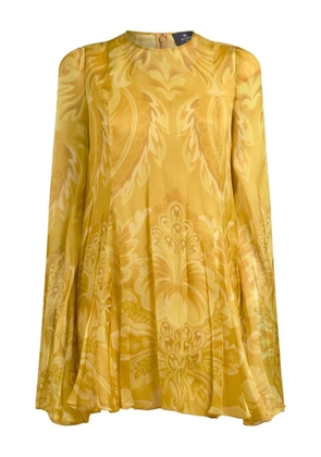 ETRO floral-print pleated mini dress - Yellow