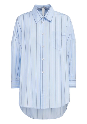 Marni long-length striped cotton shirt - Blue