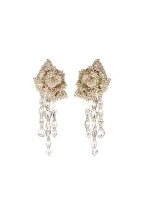 Alexander McQueen crystal-embellished flower earrings - Gold