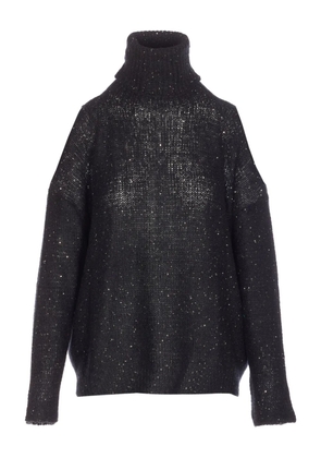 Roberto Collina sequin turtleneck sweater - Black