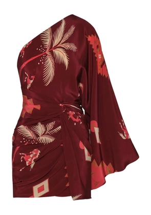 Johanna Ortiz one-shoulder print mini dress - Red