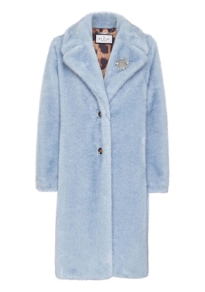 Philipp Plein appliqué faux-fur coat - Blue