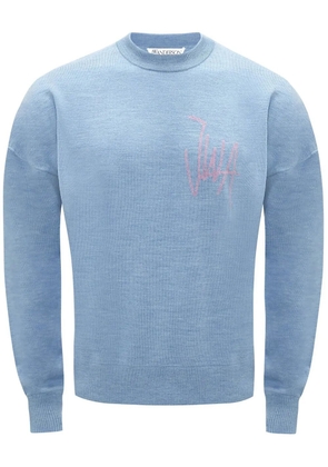 JW Anderson logo-print crew neck sweatshirt - Blue