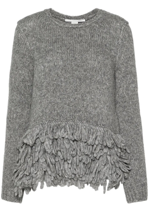 Stella McCartney fringed crew neck jumper - Grey
