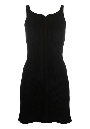 Courrèges fitted sweetheart-neck mini dress - Black
