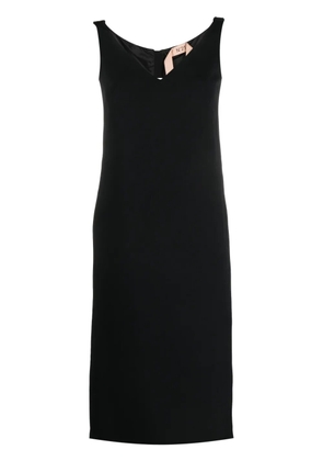Nº21 ruched-strap midi dress - Black