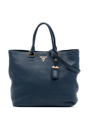 Prada Pre-Owned 2000-2025 Vitello Daino Open Convertible Tote satchel - Blue